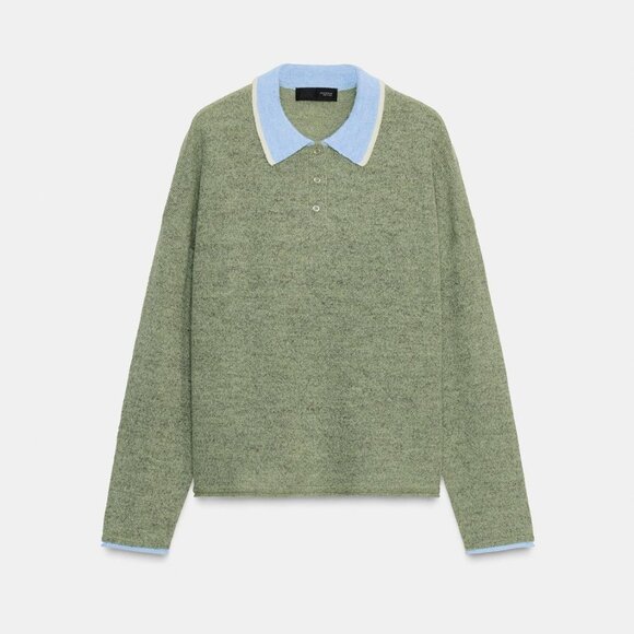 CONTRAST KNIT POLO SWEATER - Picture 4 of 6